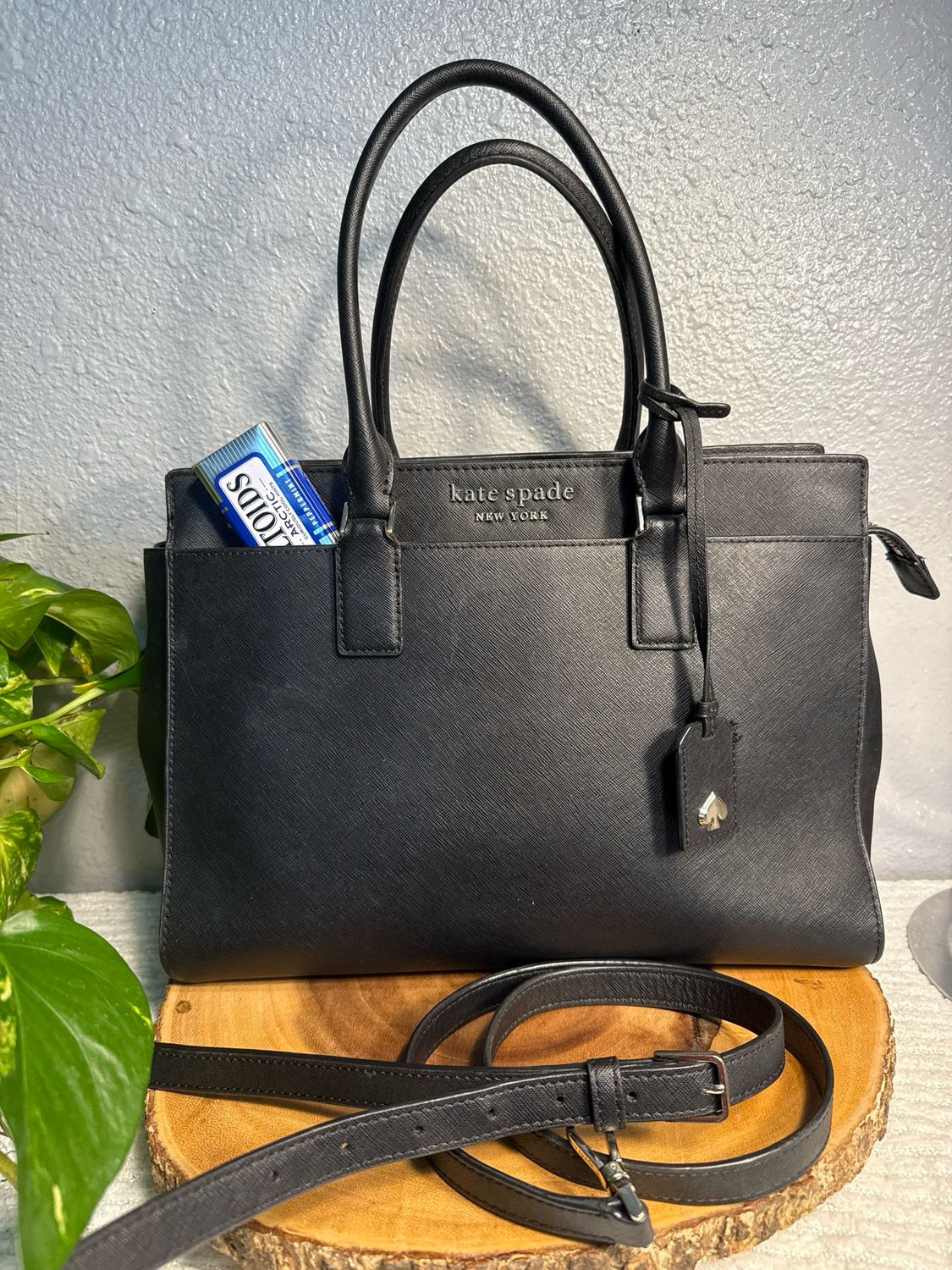 Kate Spade Black Saffiano Leather Satchel Like New