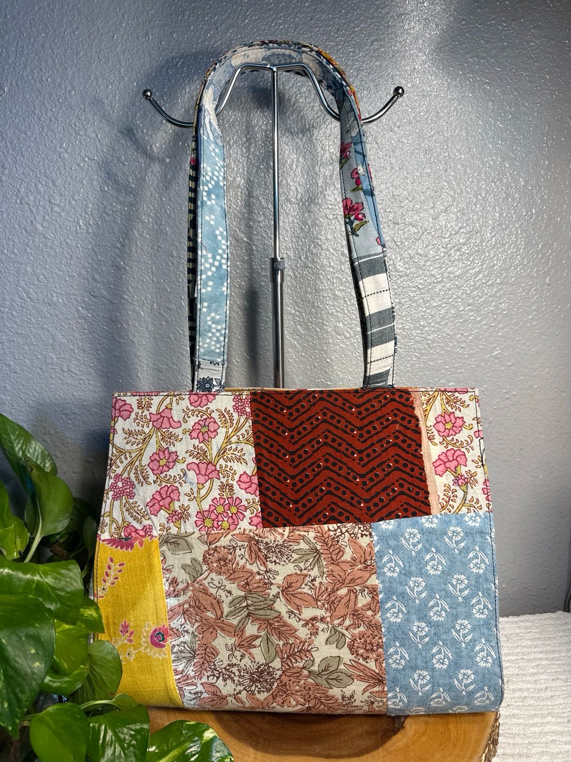 Unbranded, Structured Patchwork, Tote Purse, New Without Tags