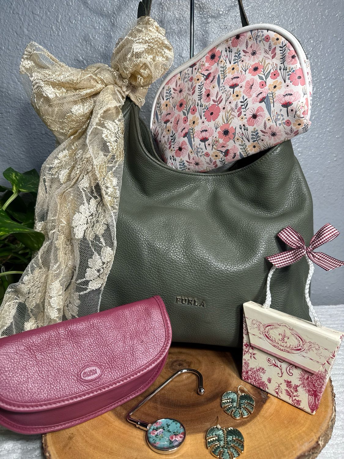 Build A Bag, Furla Olive Pebbled, Leather Bundle
