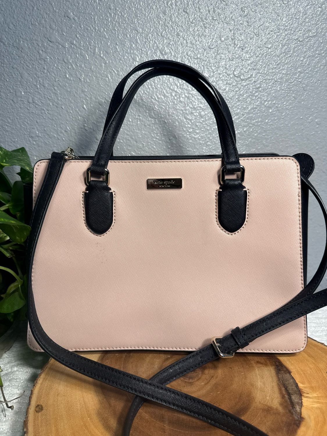 Kate Spade Black, And Nude Pink Satchel New Without Tags