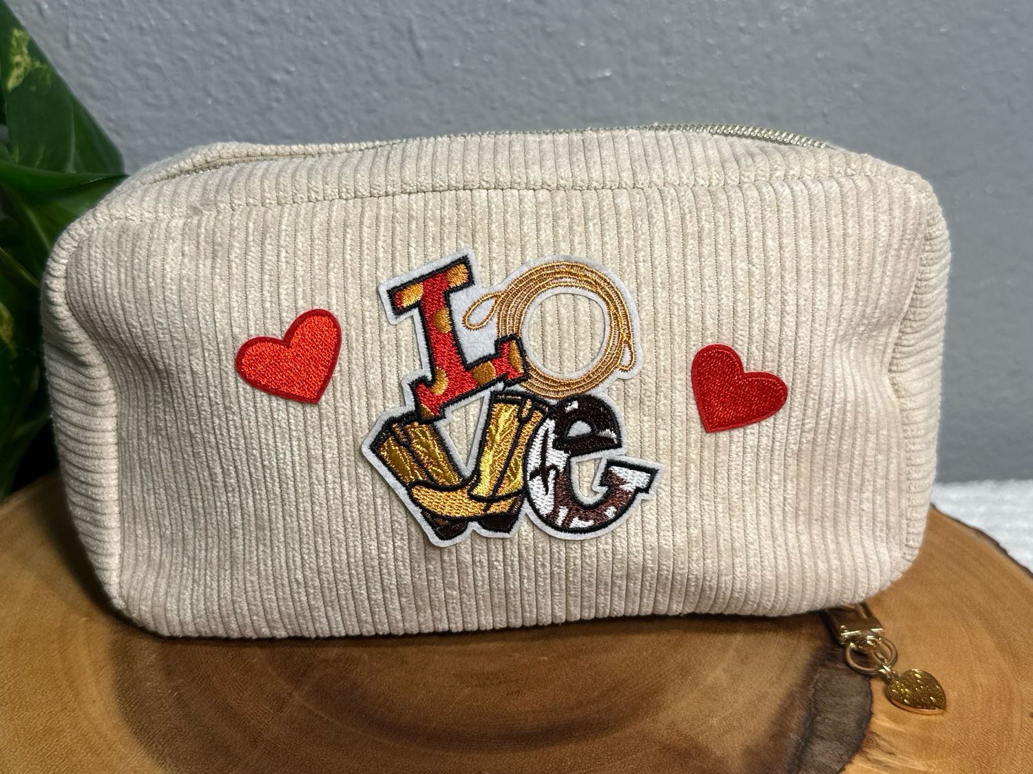 Unbranded, Western, Beige Corduroy, Cosmetic Bag Or Catchall  Without Tags