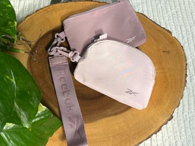 Reebok Lavender Double Pouch And Lanyard Keychain/Wallet New Without Tags
