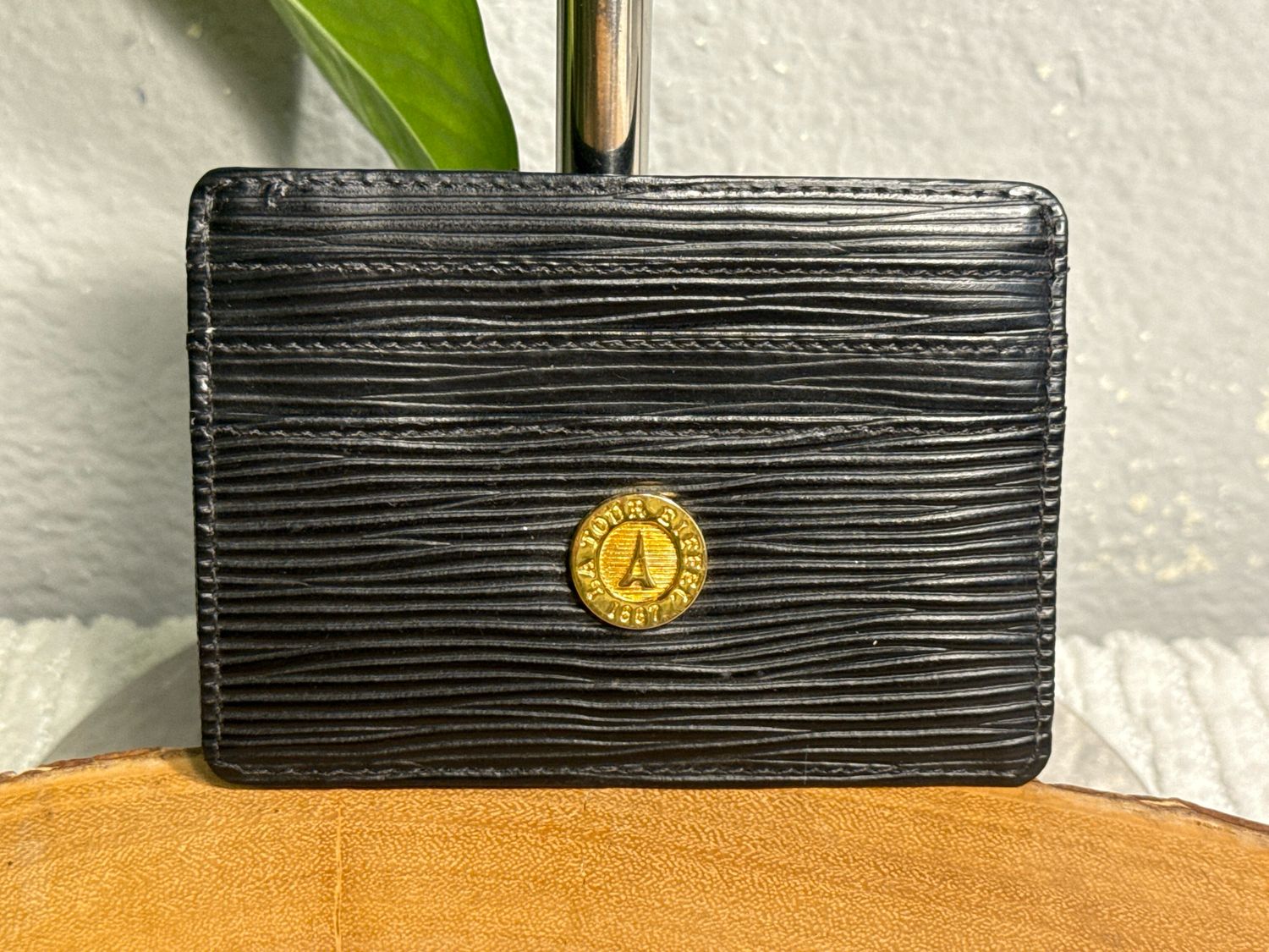 Eiffel Tower, Black Leather Card Wallet