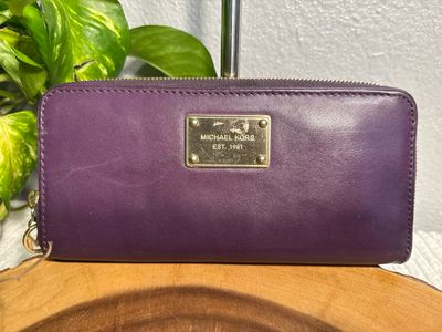Michael Kors Purple Smooth, Leather, Accordion Wallet