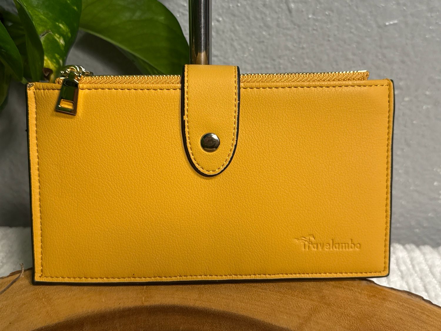 Travelambo Vegan Leather Double Zip Card Wallet
