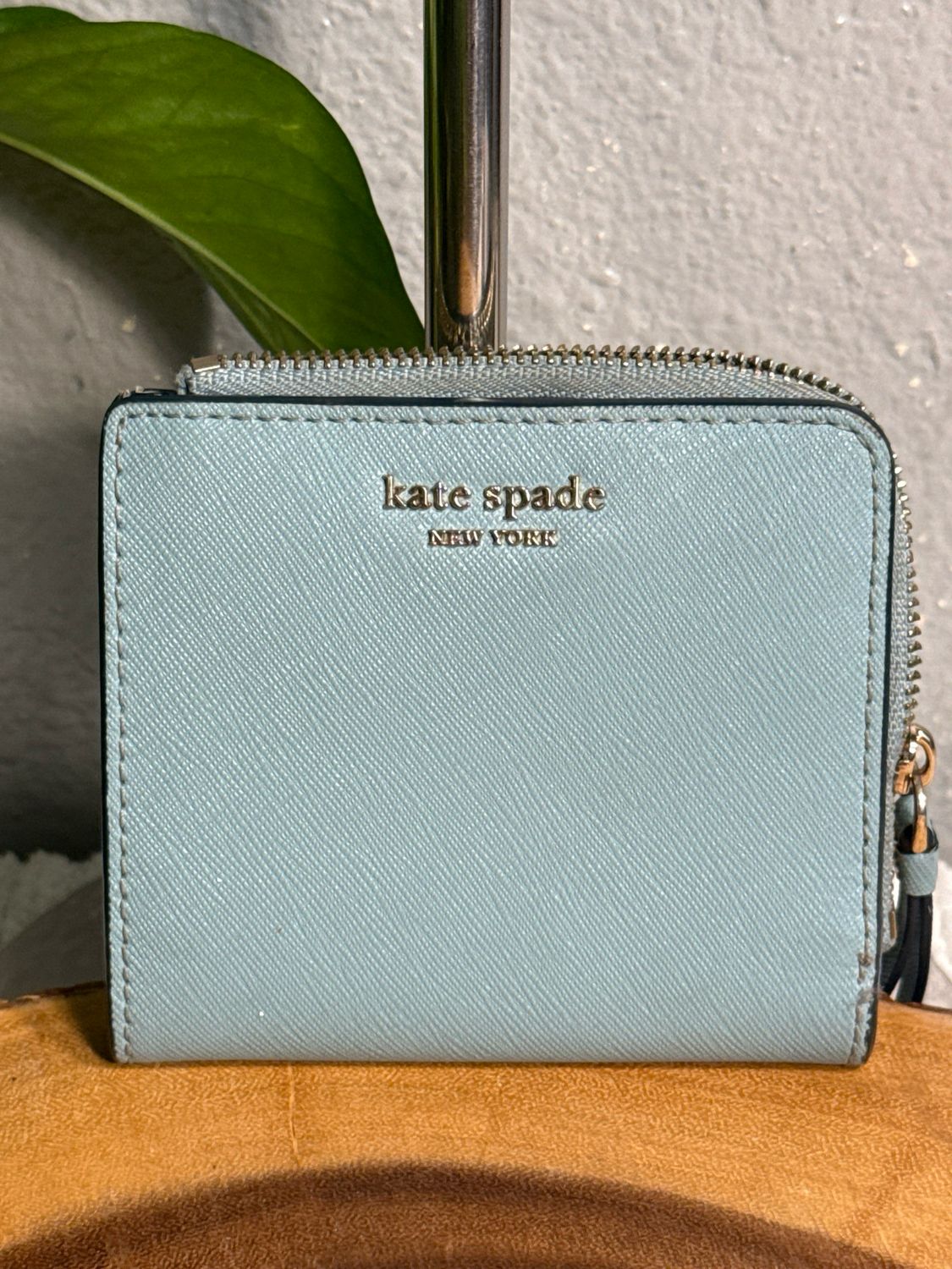 Kate Spade, Baby Blue Safina, Leather Compact Wallet
