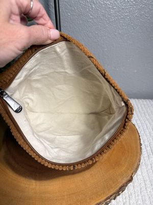 SOZAKKA brown corduroy, happy face pouch new without tags