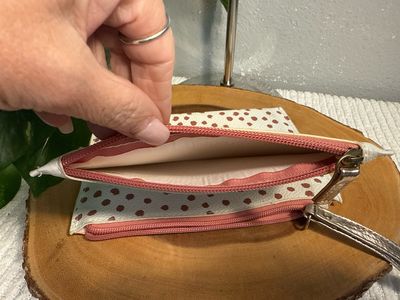 I’d Quit Shopping Double Wristlet Pouch Vegan Polkadotted