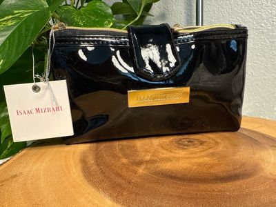 Isaac Mizrahi Black Patent Cosmetic Case New With Tags