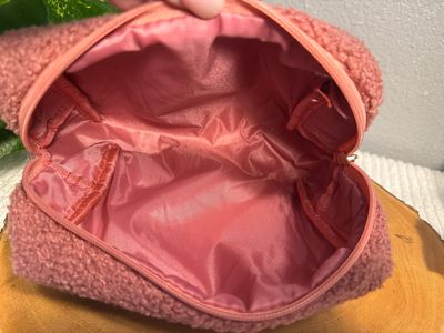 Unbranded Mauve Sherpa, Fuzzy Cosmetic Case Or Catchy