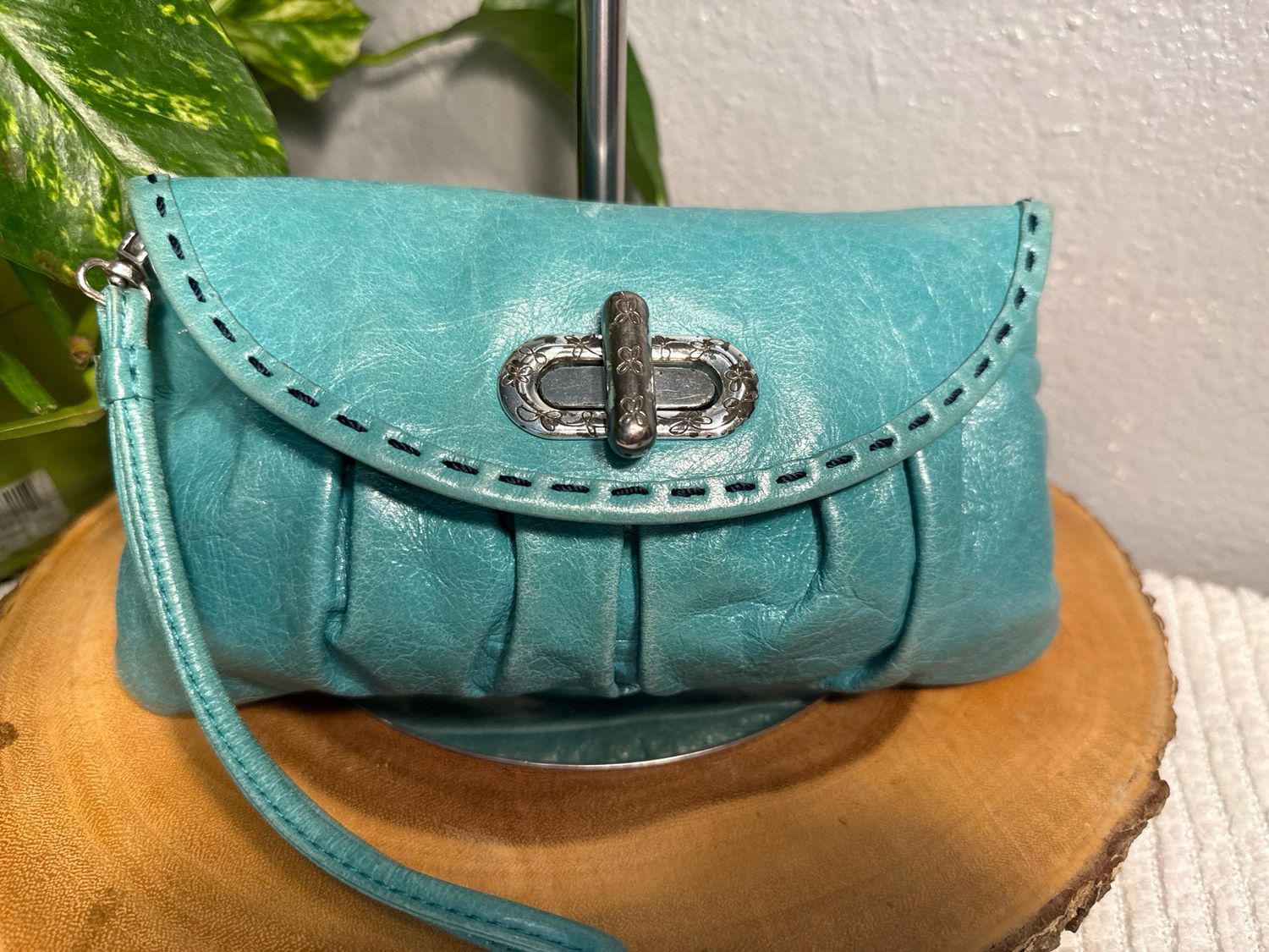 Brighton Turquoise Twist Lock Clutch Wristlet