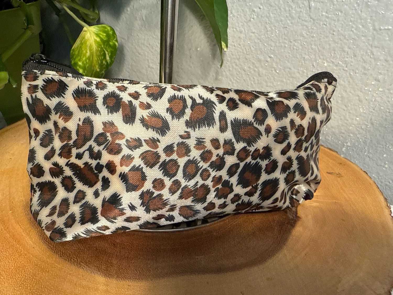 Unbranded Leopard Sateen Cosmetic Case, Pencil Pouch Or Catchall