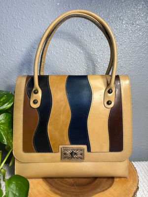 Mahler RARE FIND 1960s Box Calf Leather And Wood  Handbag. Similar Design Online For $399