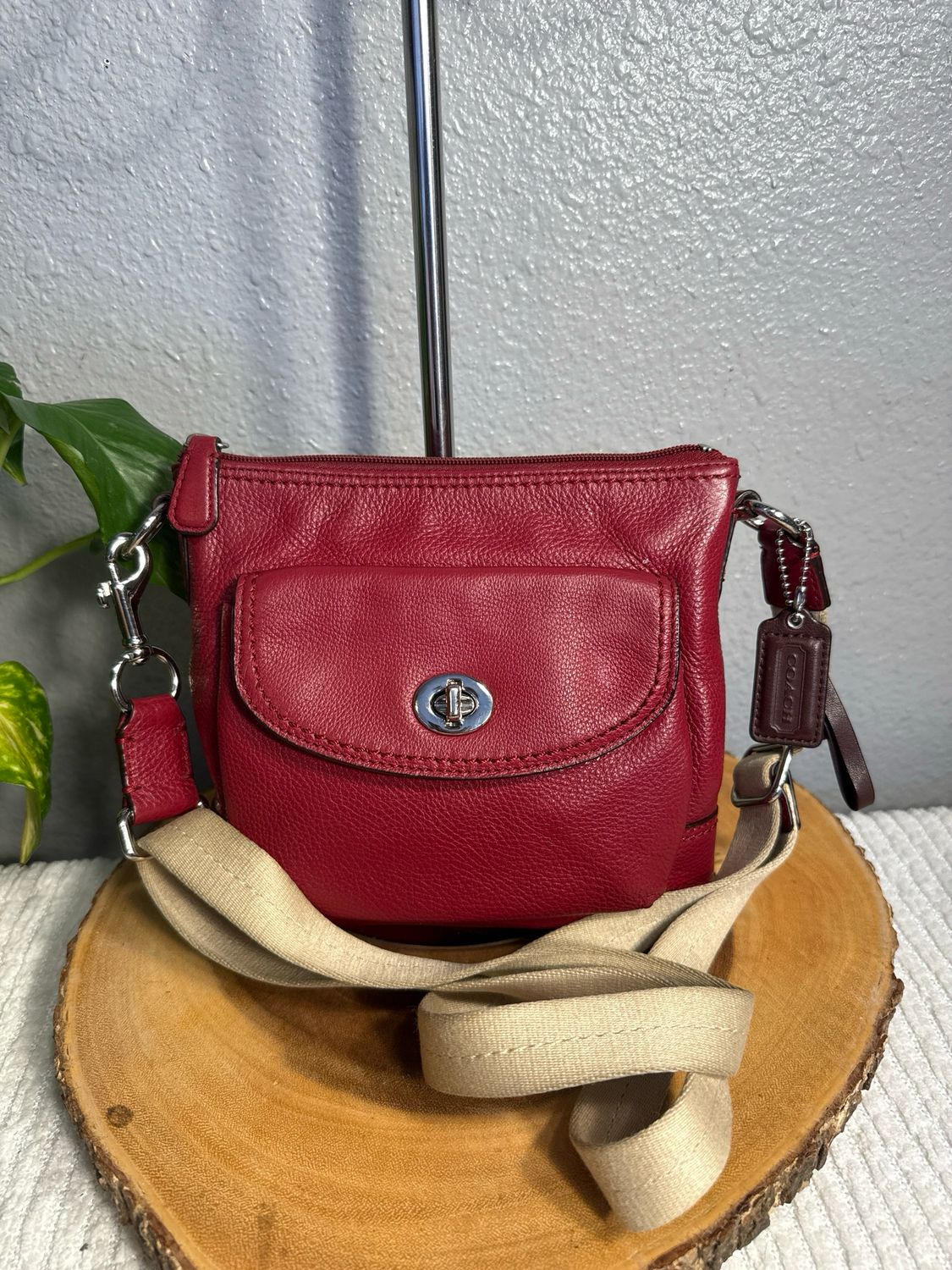 Coach Burgundy Leather Crossbody Bag