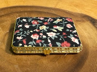 SQUARE Black Floral, Compact Mirror, Double-Sided New With Tags
