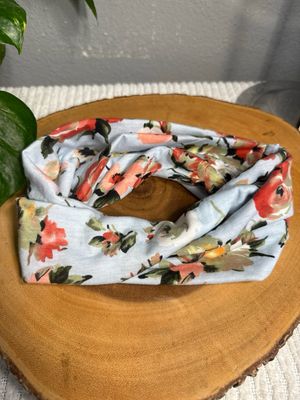 Baby Blue Cotton Floral Headband New In Package