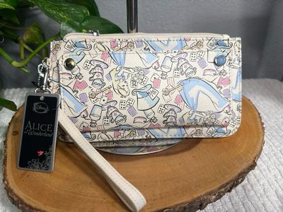 Alice In Wonderland vegan leather Wristlet Wallet New With Tags