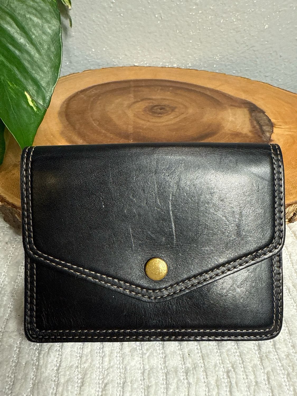 Coach Rare Find Black Saddle Leather Wallet Can Be Used On A Belt