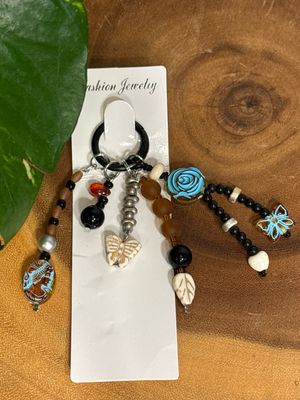 Multi Beaded Boho Bag, Charm Or Keychain New In Package
