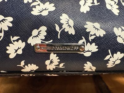 Rebecca Minkoff Navy With White Floral Saffiano Leather Tote