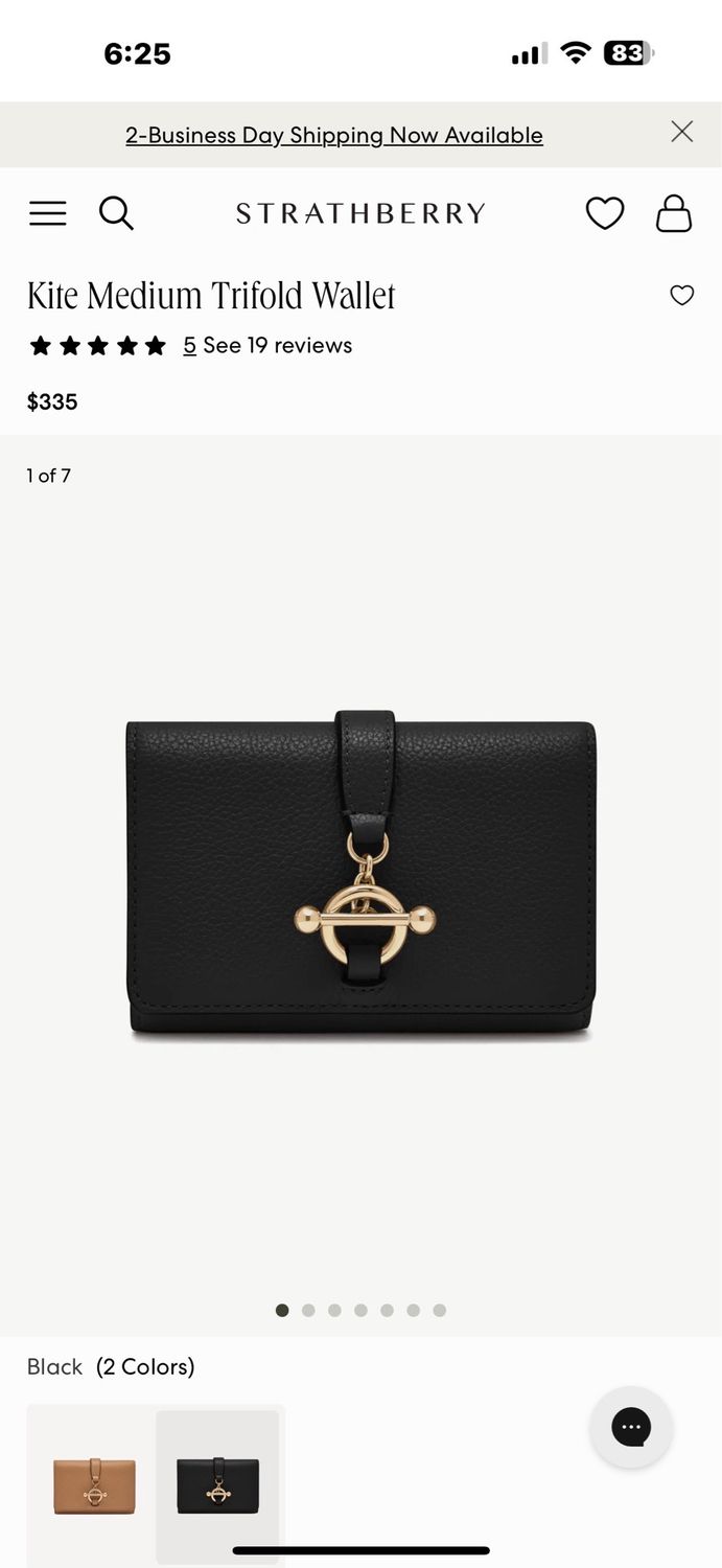 STRATHBERRY Full Inclusion, Black, Leather Kite, Wallet, New With Tags And Box 💥FROM CAROL