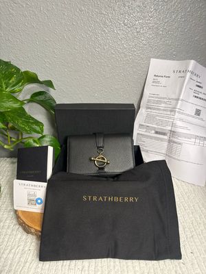 STRATHBERRY Full Inclusion, Black, Leather Kite, Wallet, New With Tags And Box 💥FROM CAROL