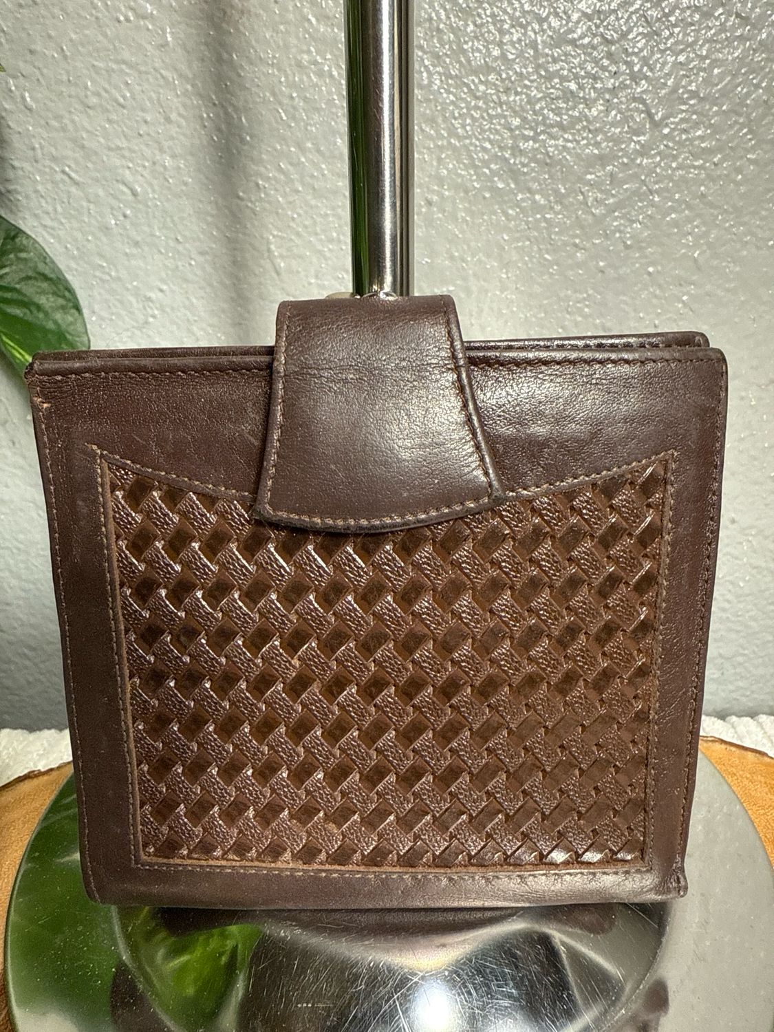 Don Lopez Beverly Hills Vintage Brown Leather Kiss Lock Wallet