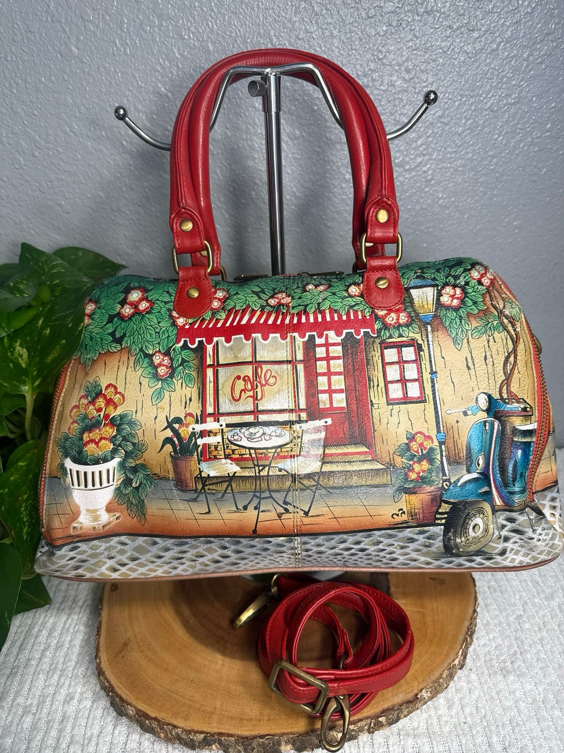 Anushka leather café satchel
