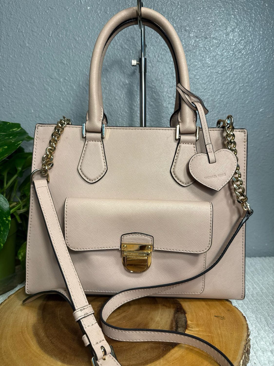 Michael Kors, Nude Pink Saffiano, Leather Satchel