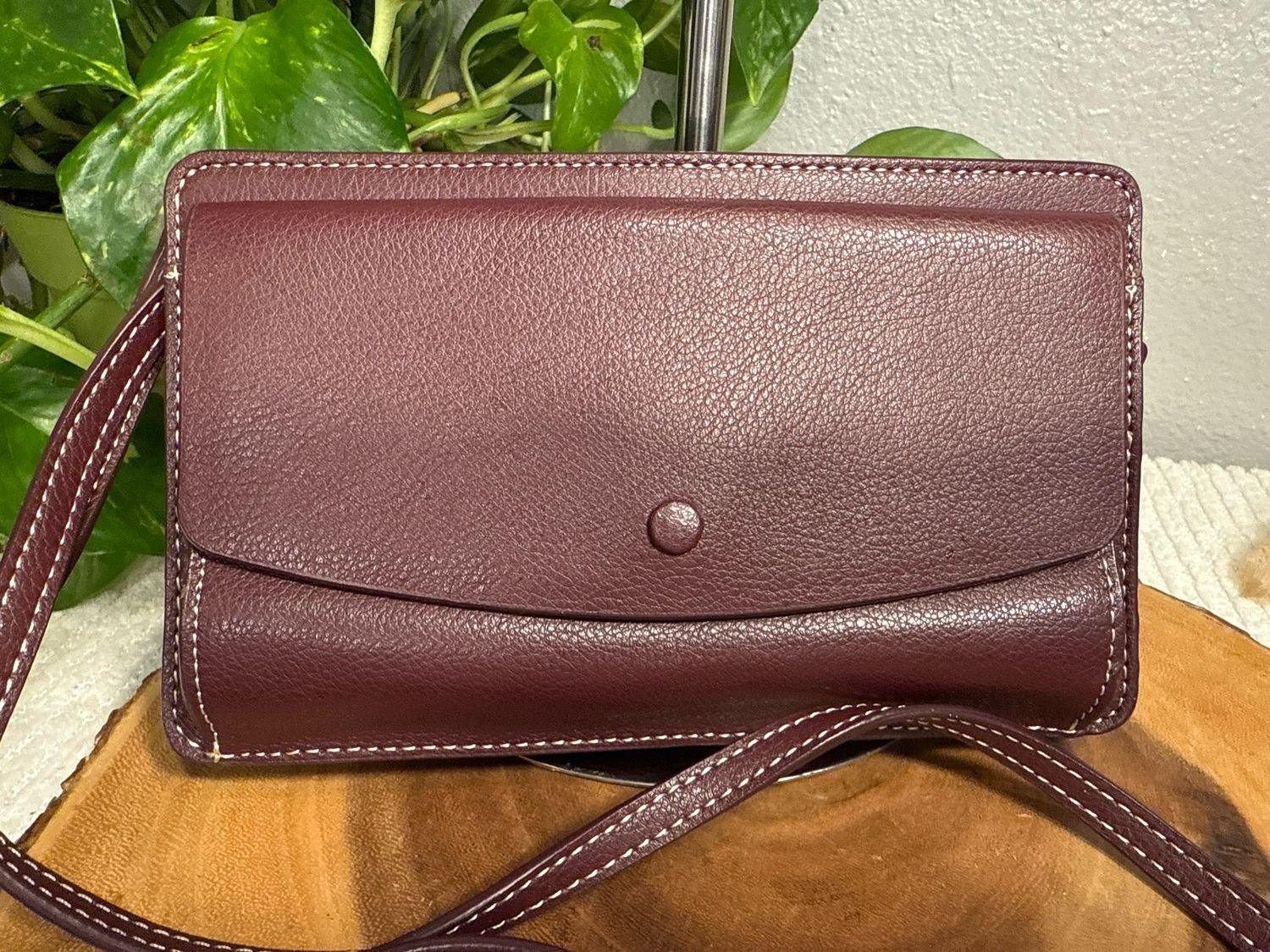 Halogen Plum, Leather, WOC New Without Tags
