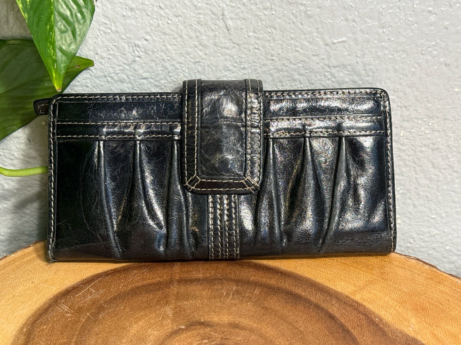Fossil, Vintage, Black Leather Wallet