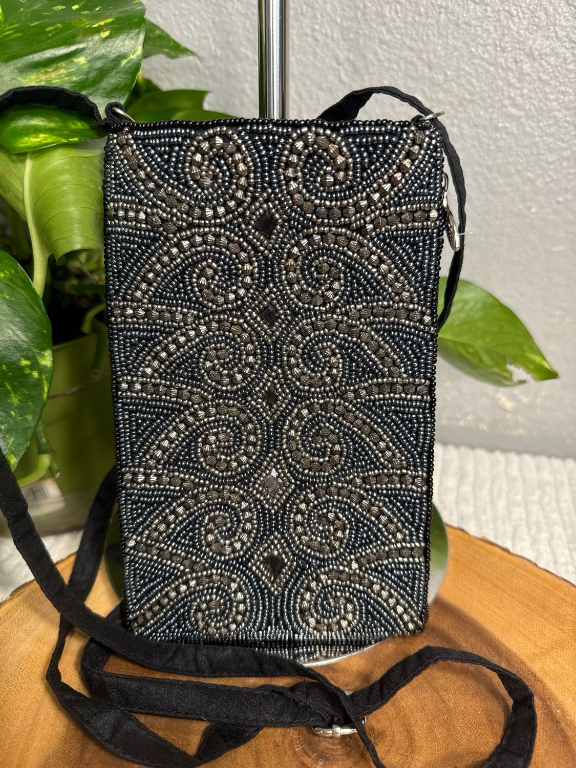 Bamboo Trading Company Beaded Crossbody Pouch New Without Tags