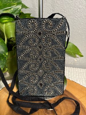 Bamboo Trading Company Beaded Crossbody Pouch New Without Tags