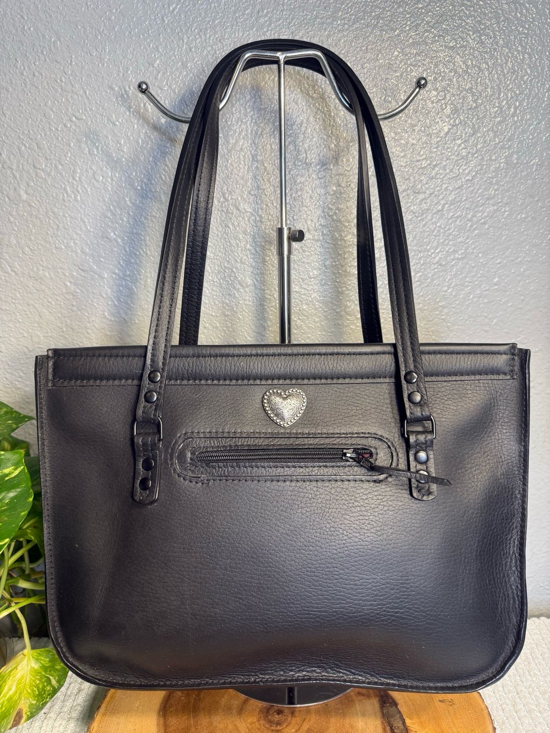 Analog Leathers, California, Black Leather Tote Bag Like New