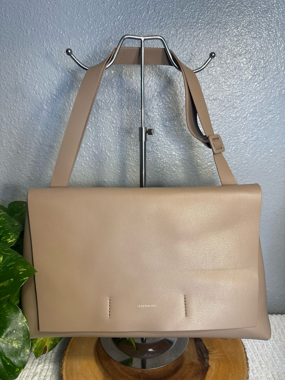 LEĆCPROJECT Taupe Vegan Leather Shoulder Bag RARE FIND $125 Used Online