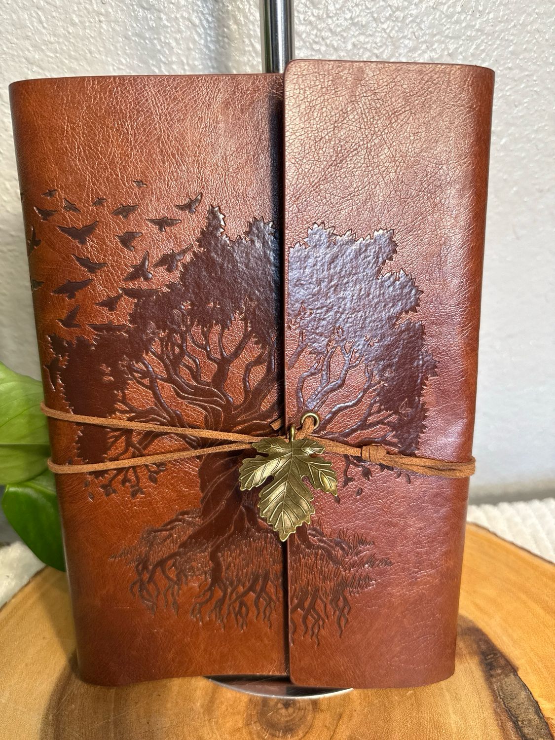 Unbranded Brown Leather embossed Organizer Binder