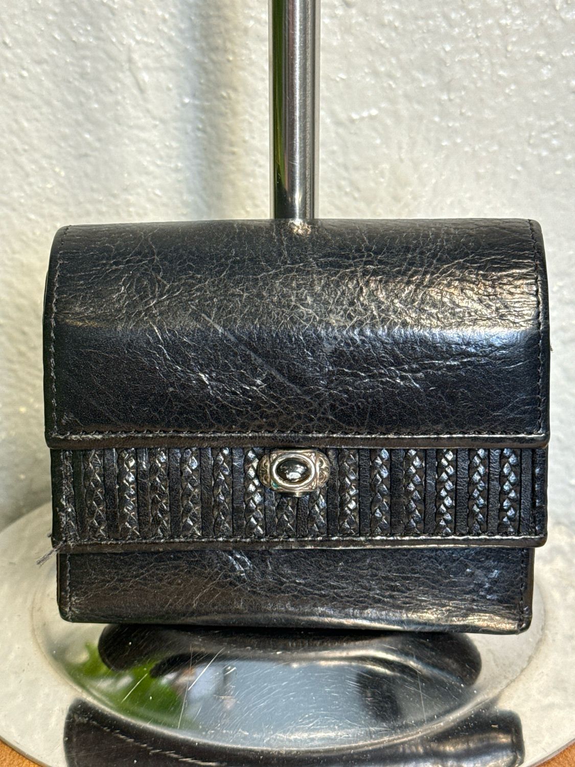 Brighton, Vintage, Black, Leather, Compact, Wallet, Rare Find