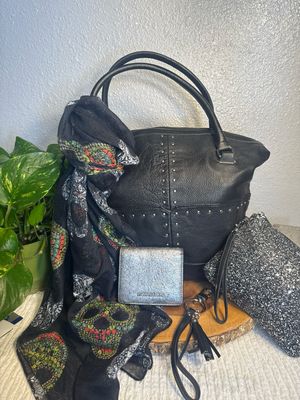 BUILD A BAG Vintage Black Pebbled Leather TIGNANELLO &amp; MK Bundle