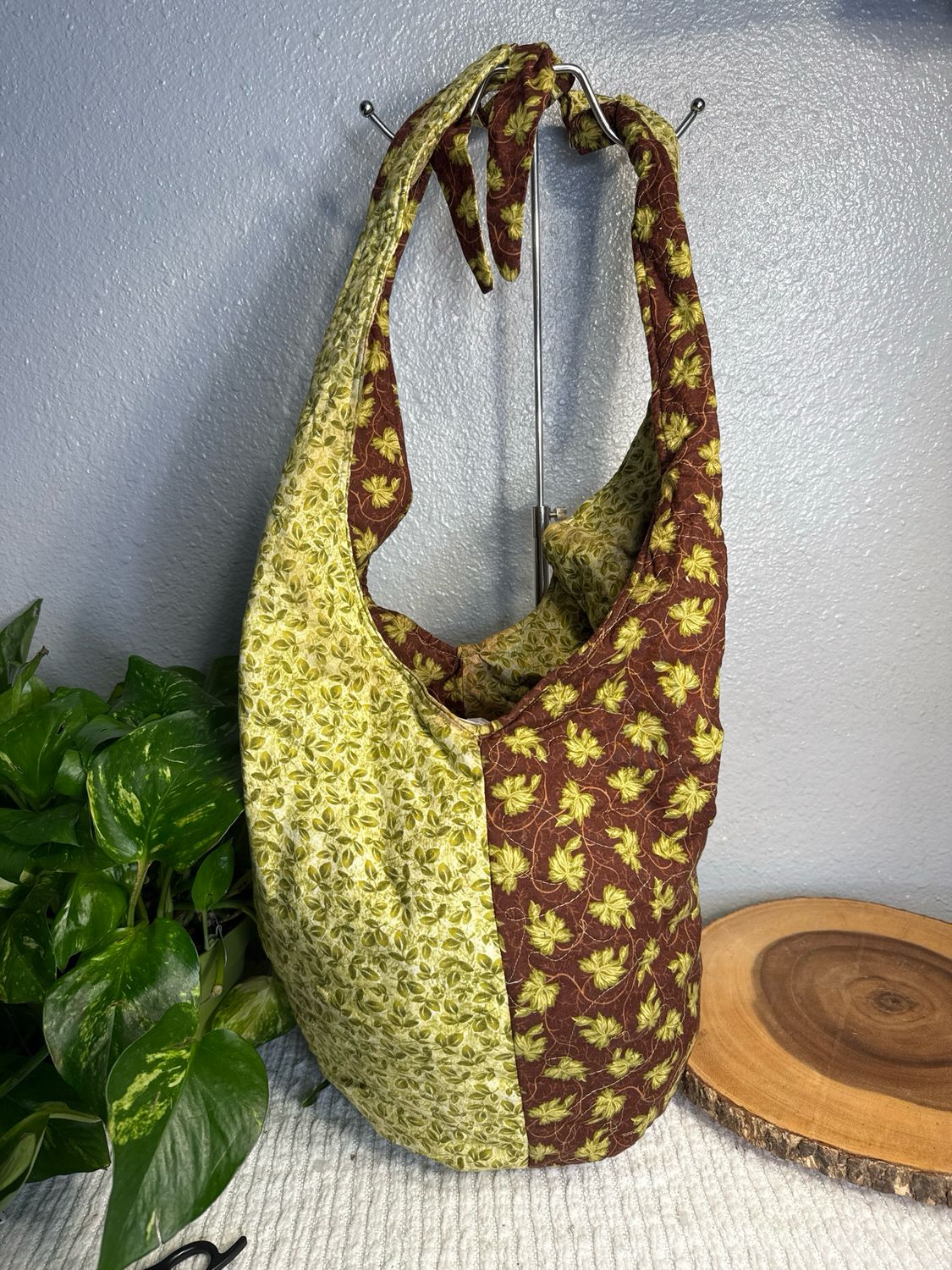 Heidi Denny Cotton Leaves Large Knotted Crossbody Or Shoulder Bag Cottage Core