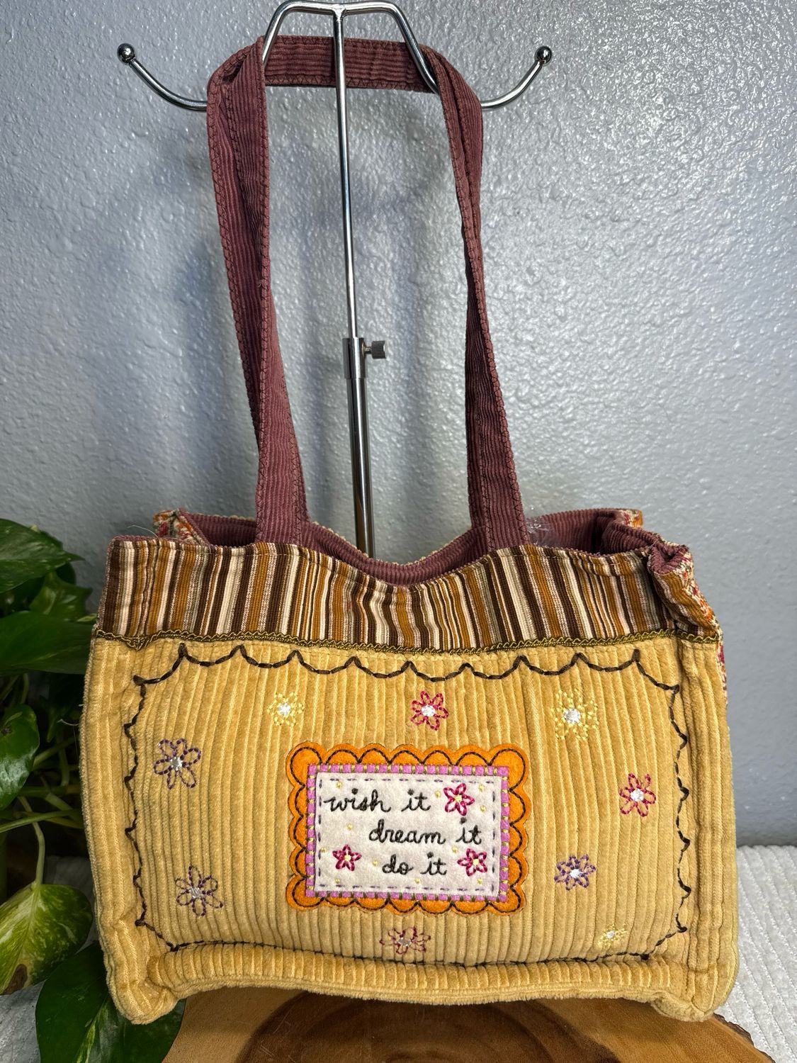 Natural Life, Corduroy, Multi Pocket Tote Bag New Without Tags