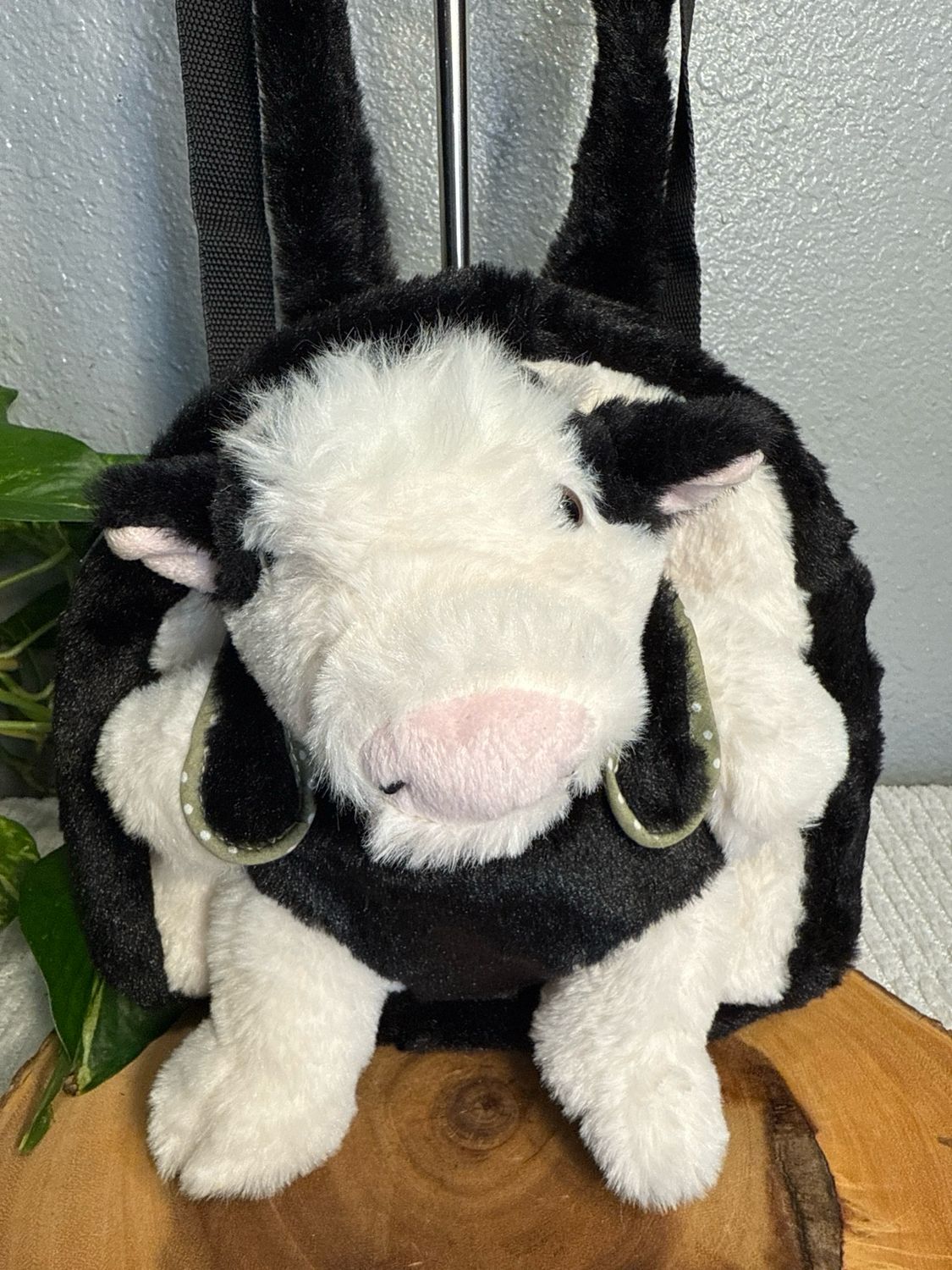 Plushies Removable Faux Fur Cow Backpack Purse New With Tags