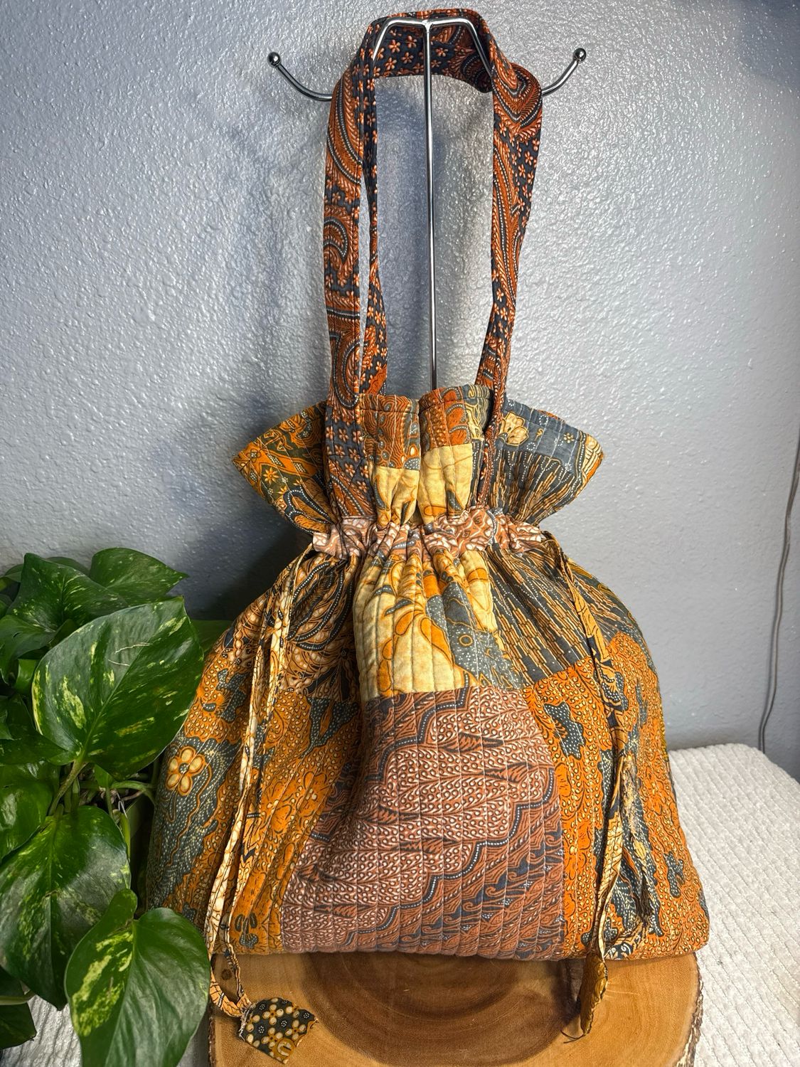 Unbranded, Vintage, Handmade Drawstring, Shoulder Bag, Large Like New