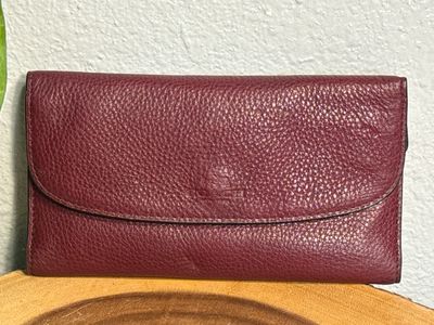 Coach Burgundy Pebbled Leather Wallet