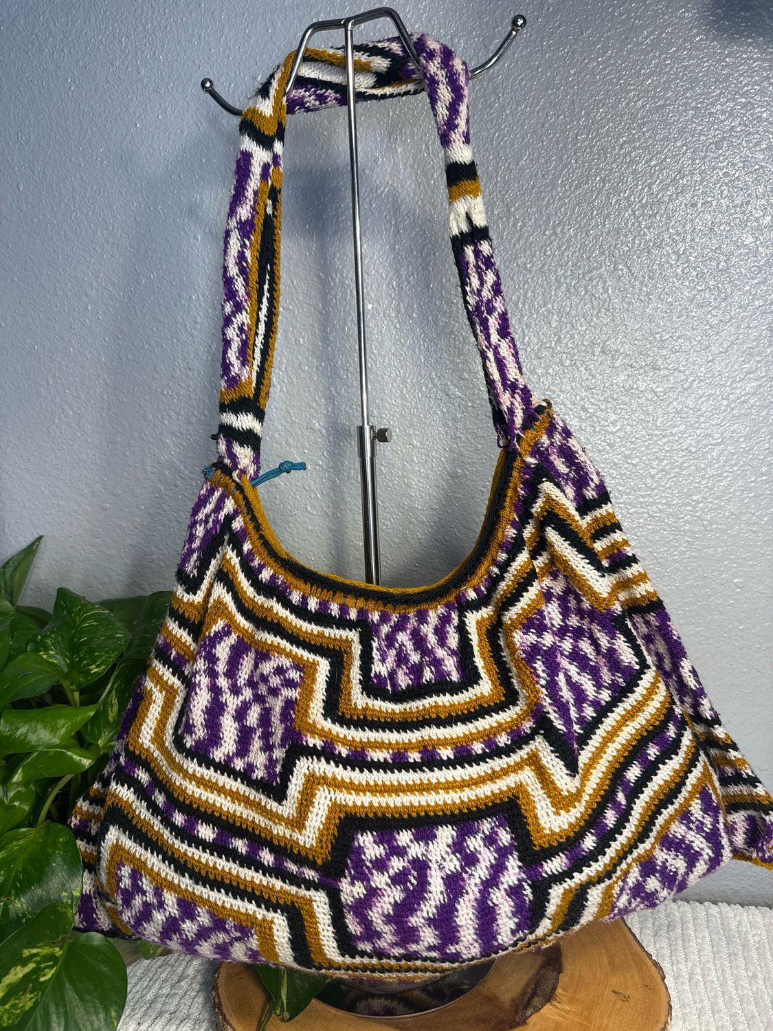 Artisan Crafted, Purple Multi Bellum, Large Zip Top Hobo Bag Compare At $200