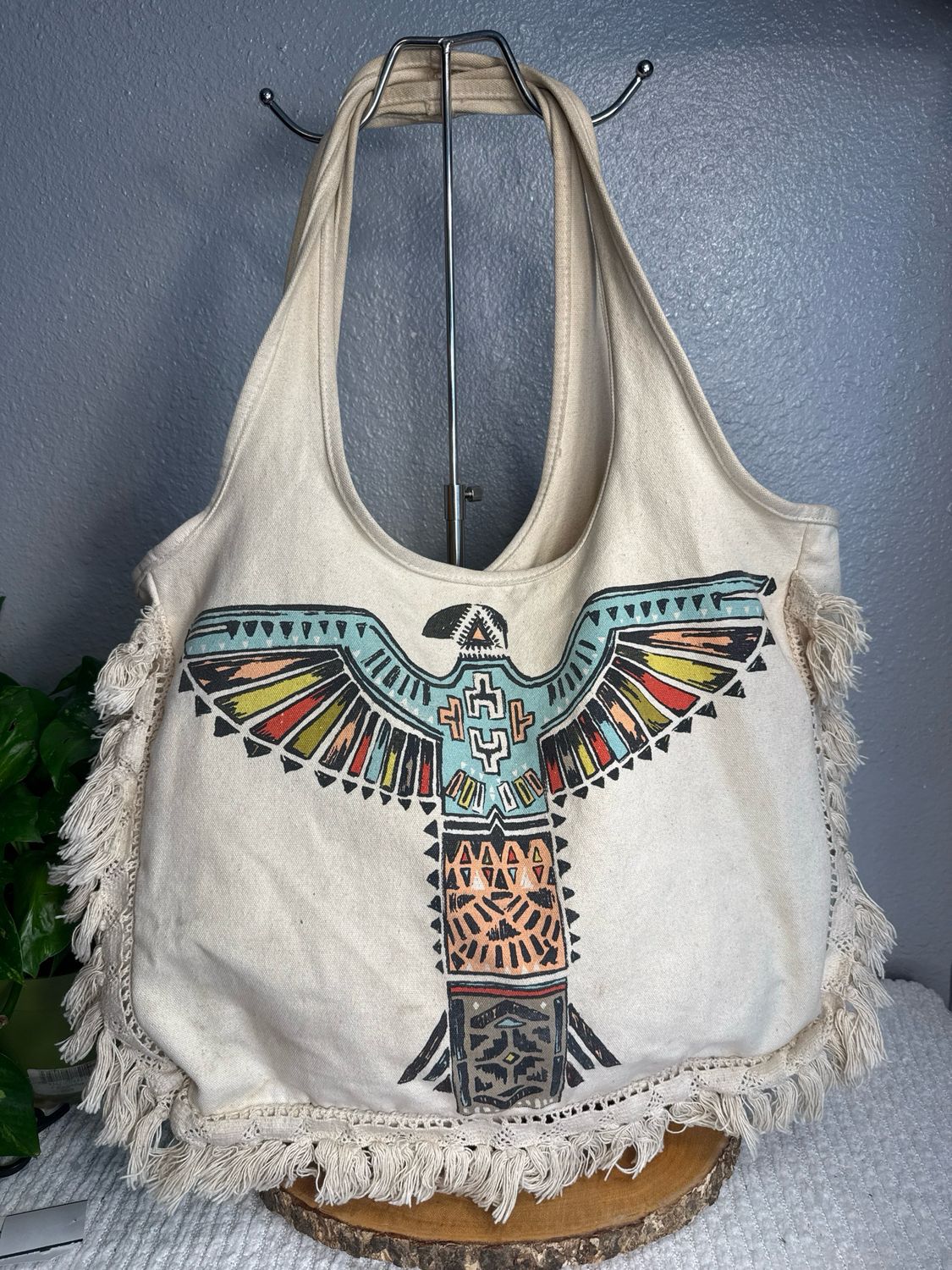 Billabong Vintage Tan Canvas Thunderbird Tote