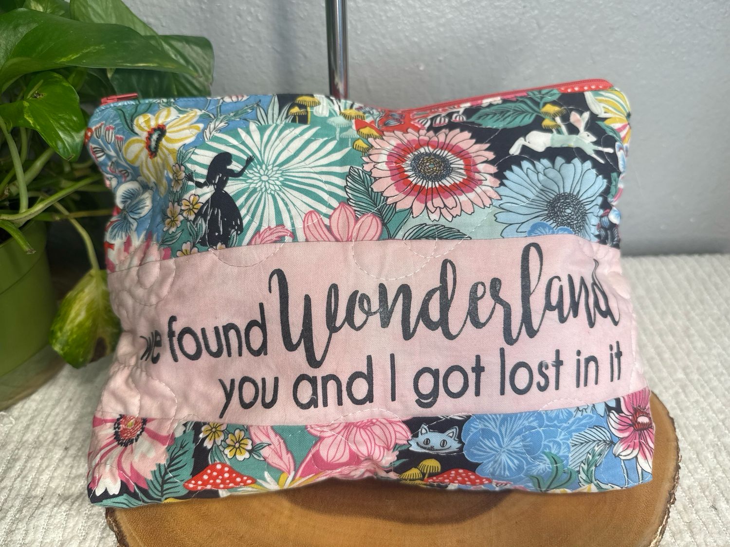 Alice In Wonderland, Handmade, Cotton, Large Catchall Or Clutch