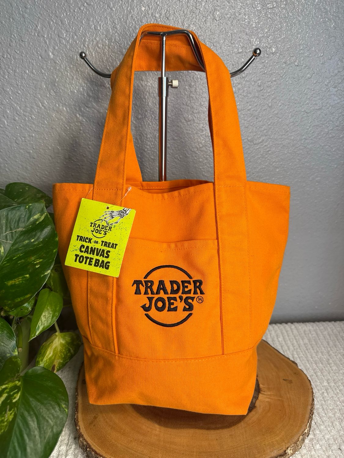 Trader Joe’s, Orange, Cotton Canvas, Mini Tote New With Tags