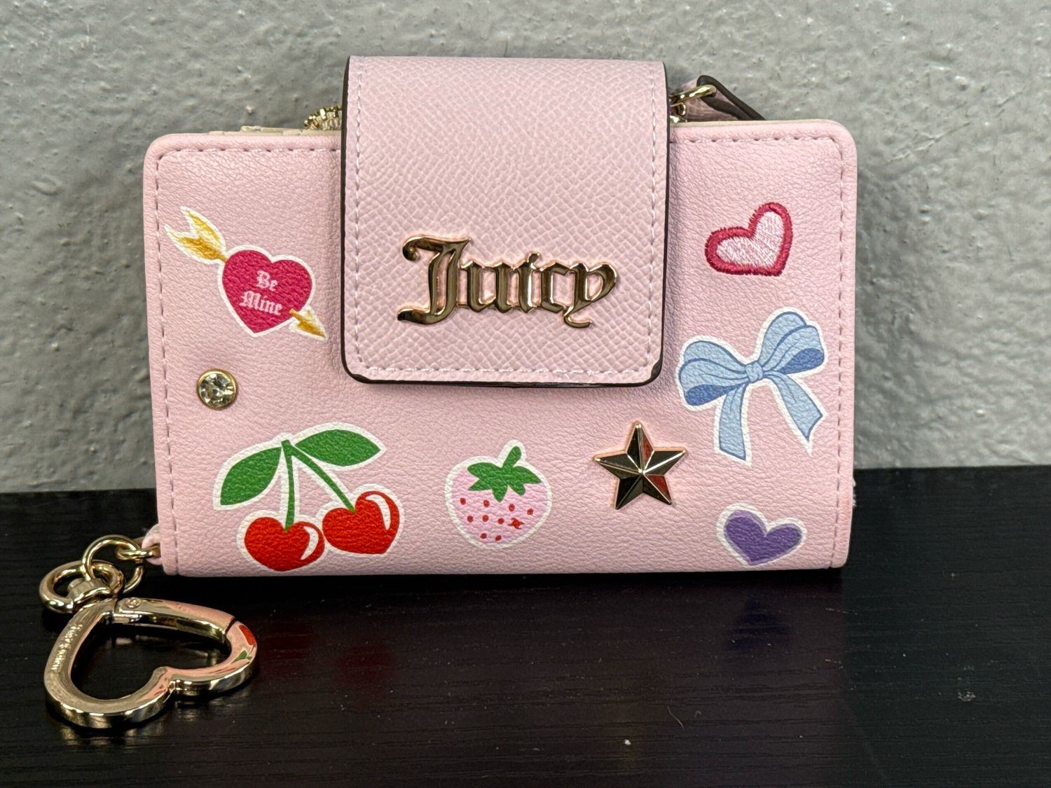 Juicy Couture Pink With Cherries, Wallet Keychain New Without Tags