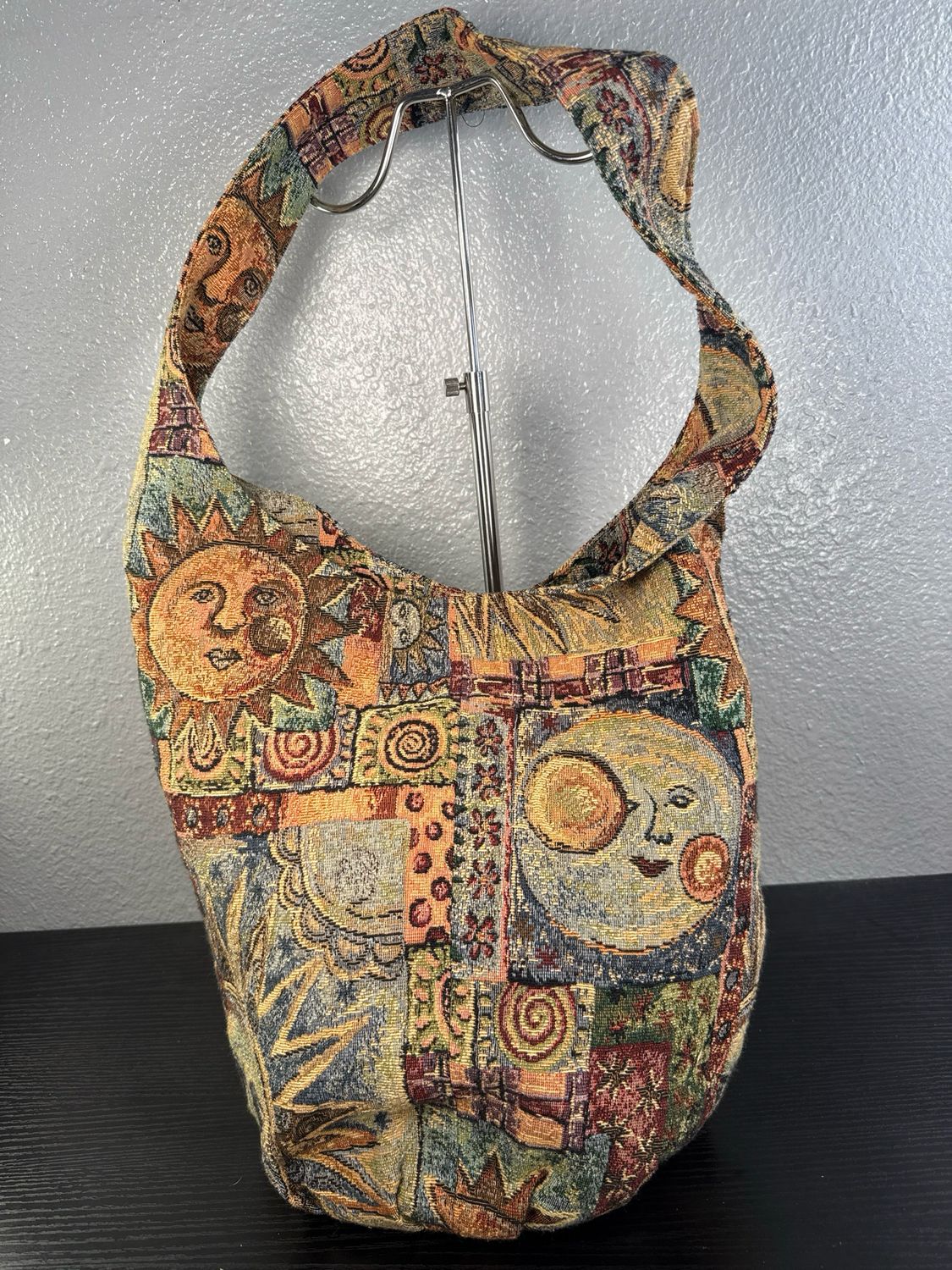 à la main celestial sun and moon tapestry hobo bag new without tags