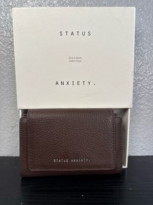 Status Anxiety, Brown Pebbled, Wallet In Cocoa New Inbox retail $100